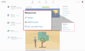 Links & Resources on the student dashboard